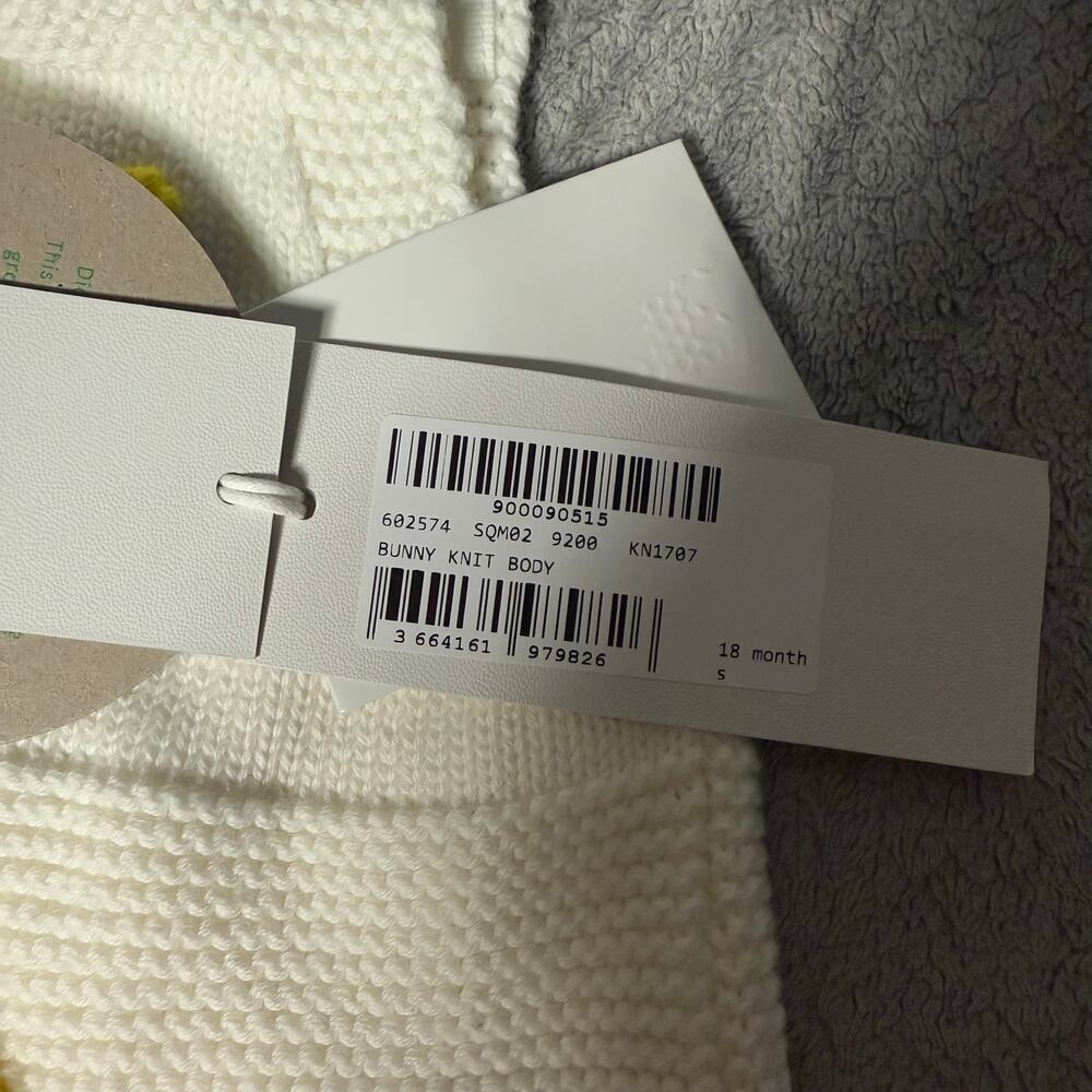 Stella McCartney Kids Cream Knit One Piece with Bunny, 18M - Picture 5 of 5